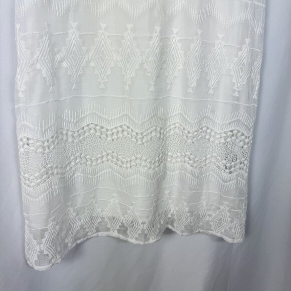 Anthropologie Eri + Ali White Lace Swann Midi Dress Embroidered Victorian 10 - Picture 7 of 13